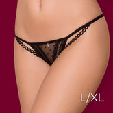 Obsessive - 876-THC-1 crotchless thong L/XL - Black